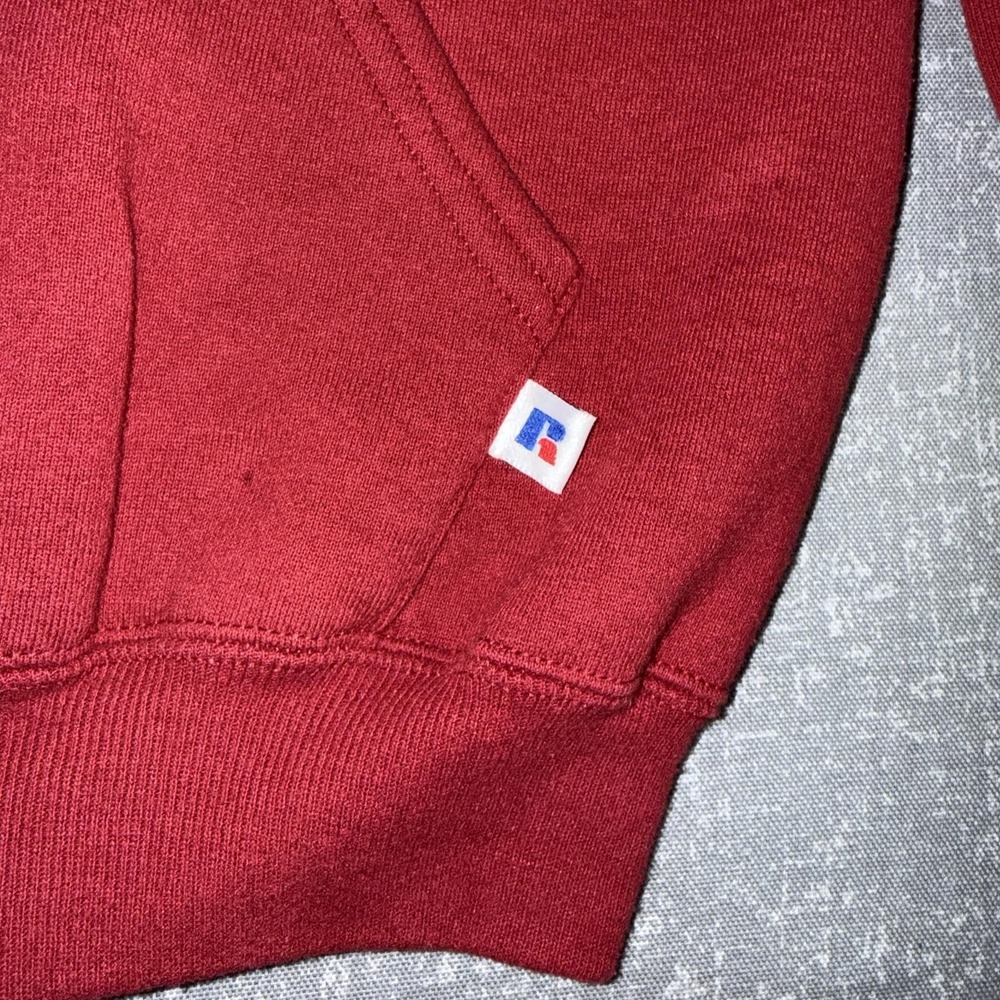 Vintage Russell Athletic Hoodie Youth XL Red Full Zip Fleece FS Logo Made USA - Picture 6 of 13